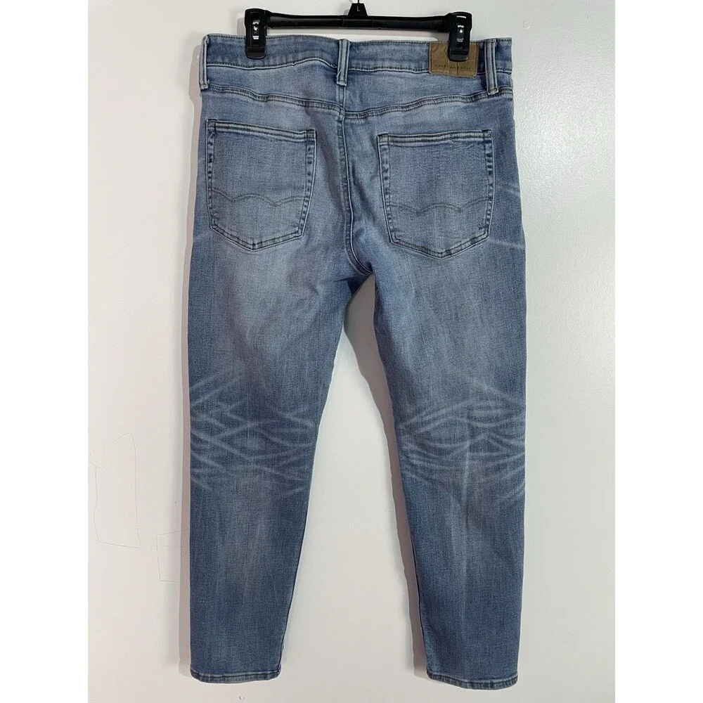 American Eagle Jeans Mens 33x30 Airflex+ Athletic Fit Tapered Leg Faded‎ Stretch